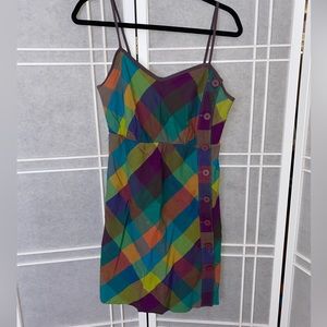 Vintage Brooklyn industries plaid button dress S cottage core